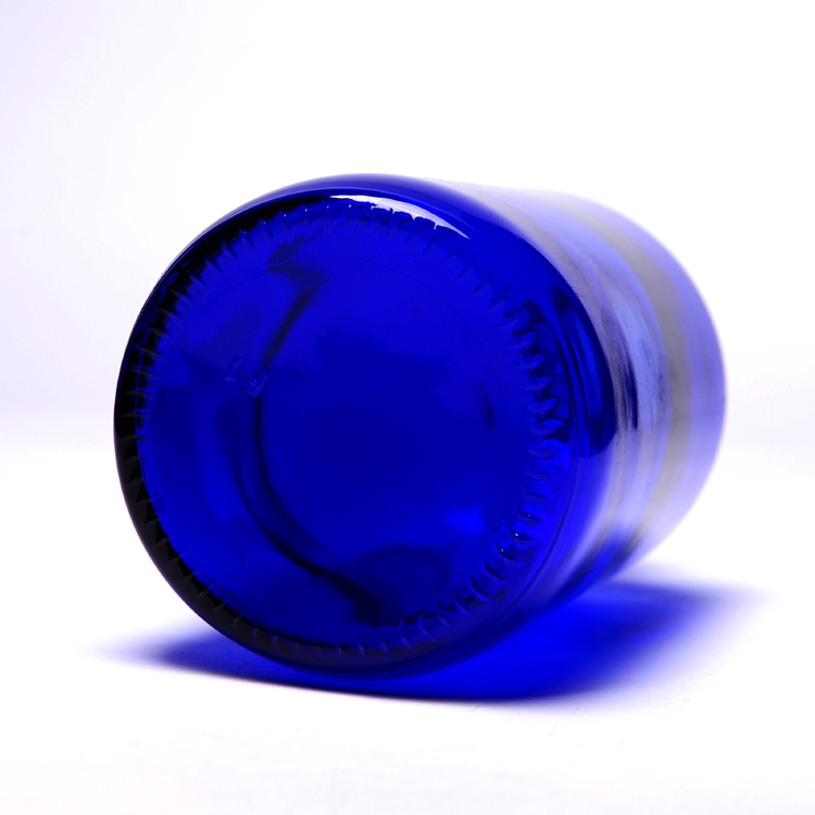 8oz 250ml Cobalt Blue Glass Cosmetic Jars and Bottles with Plastic Lids