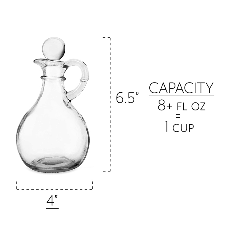 8oz 250ml Cooking Oil Glass Bottle Cruet With Stopper in Kitchen