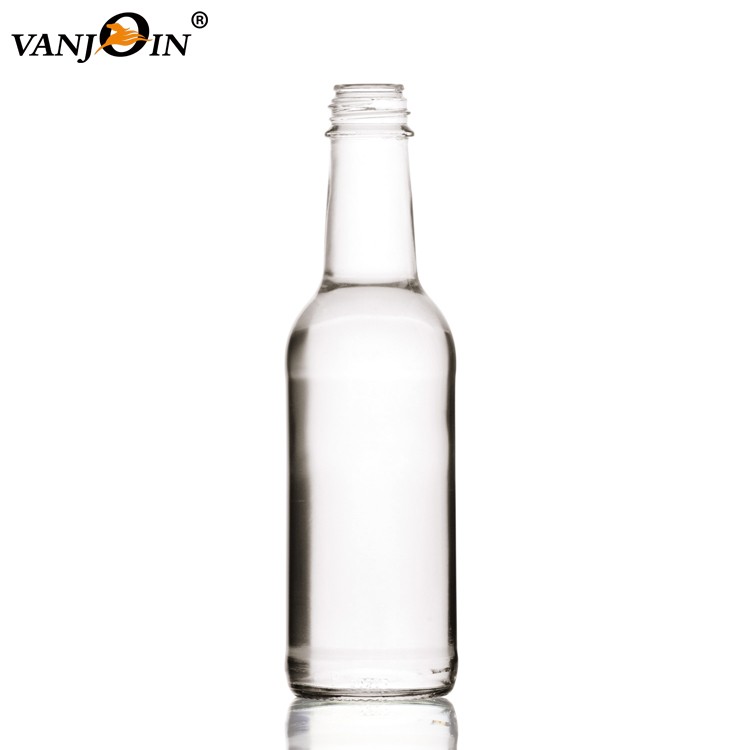 8oz 250ml Flint Glass Round Hot Sauce Bottle With Shrink For Chilli Paste Soy Sauce Vinegar