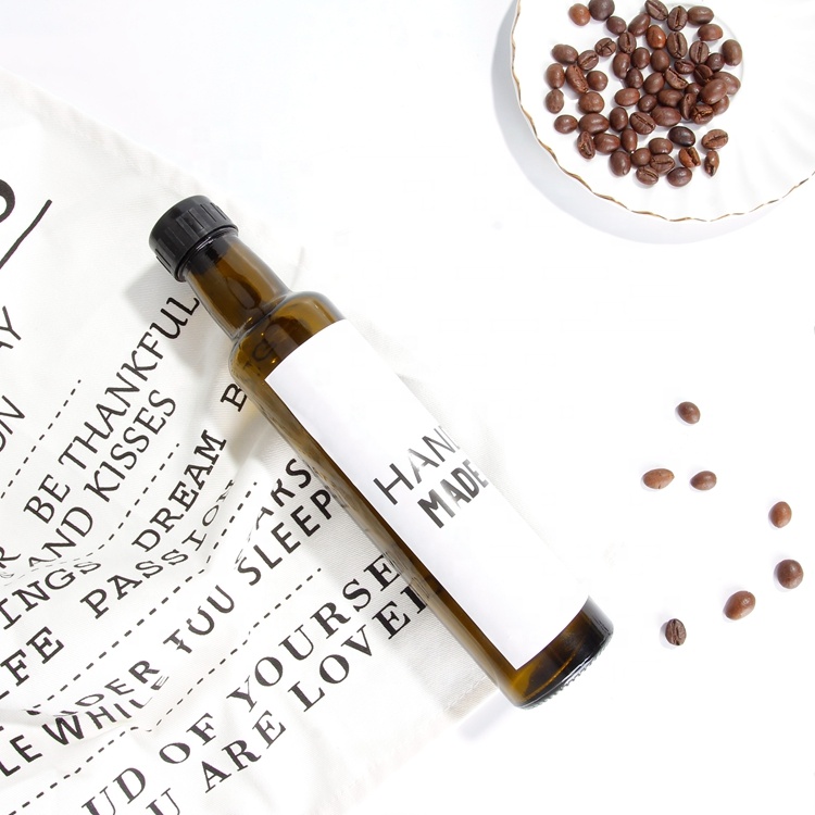 8oz 250ml Glass Olive Oil Bottle Dark Brown Oil & Vinegar Cruet with Custom Label