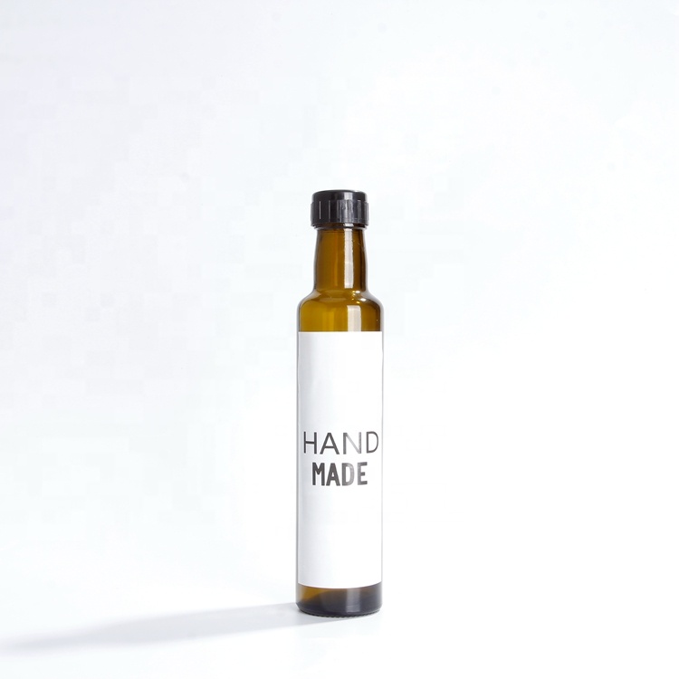 8oz 250ml Glass Olive Oil Bottle Dark Brown Oil & Vinegar Cruet with Custom Label