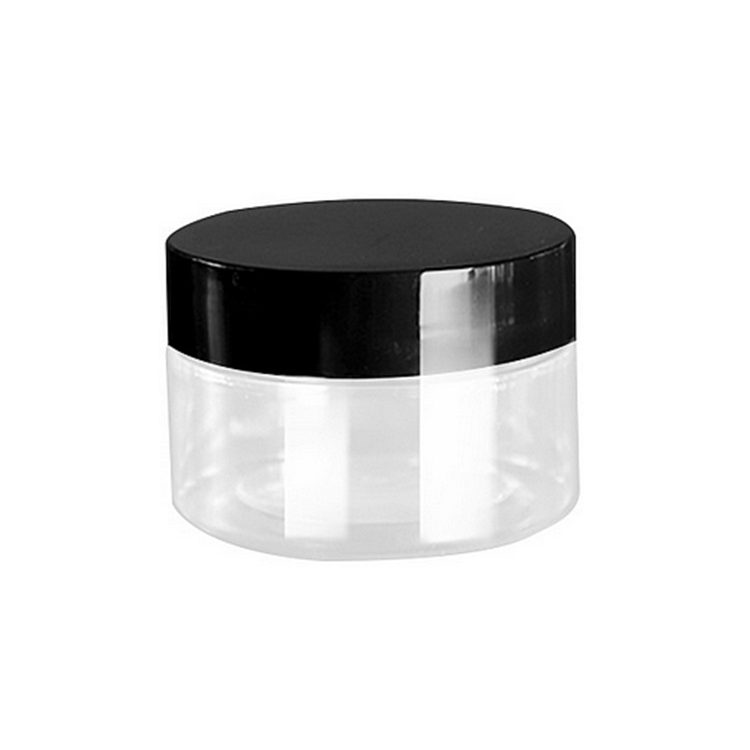 8oz 250ml clear plastic cosmetic jar with screw top lids for body butter