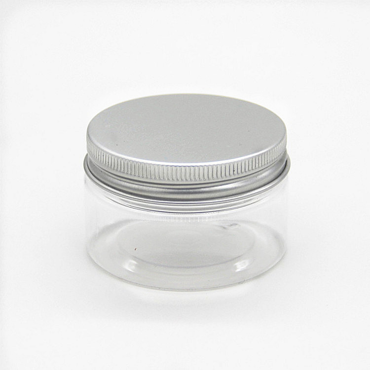8oz 250ml clear plastic cosmetic jar with screw top lids for body butter