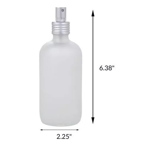 8oz 250ml custom clear frosted boston round glass bottles with Metal Aluminum Fine Mist Spray