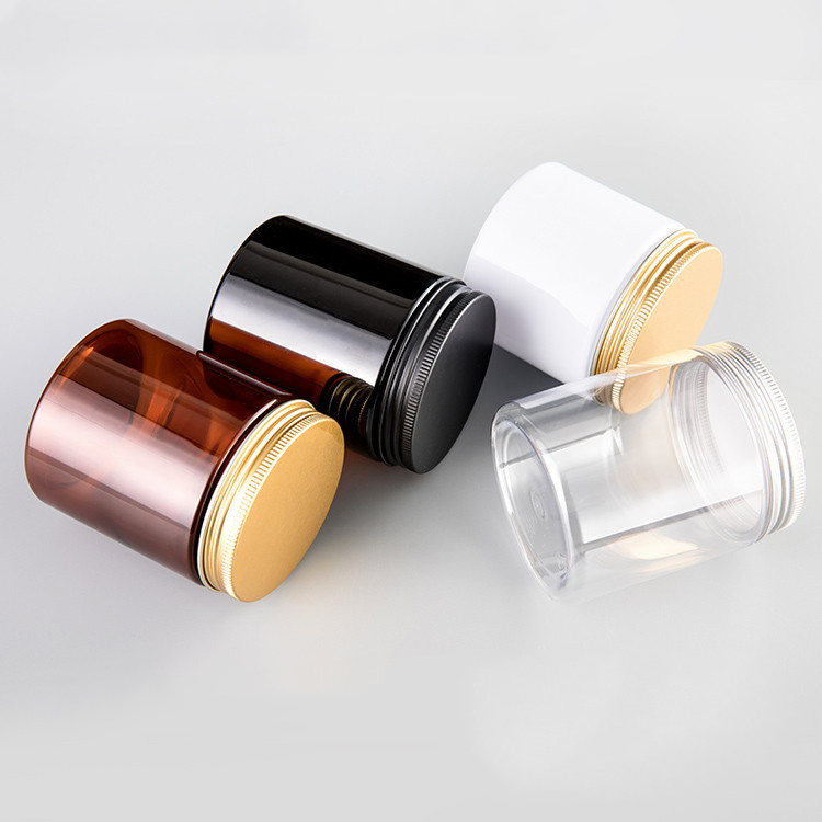 8oz 250ml diameter 71mm high 83mm Matte Soft Touch or Shiny white black amber PET Plastic Protein Powder Jar