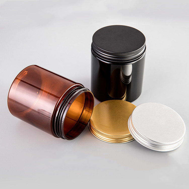 8oz 250ml diameter 71mm high 83mm Matte Soft Touch or Shiny white black amber PET Plastic Protein Powder Jar