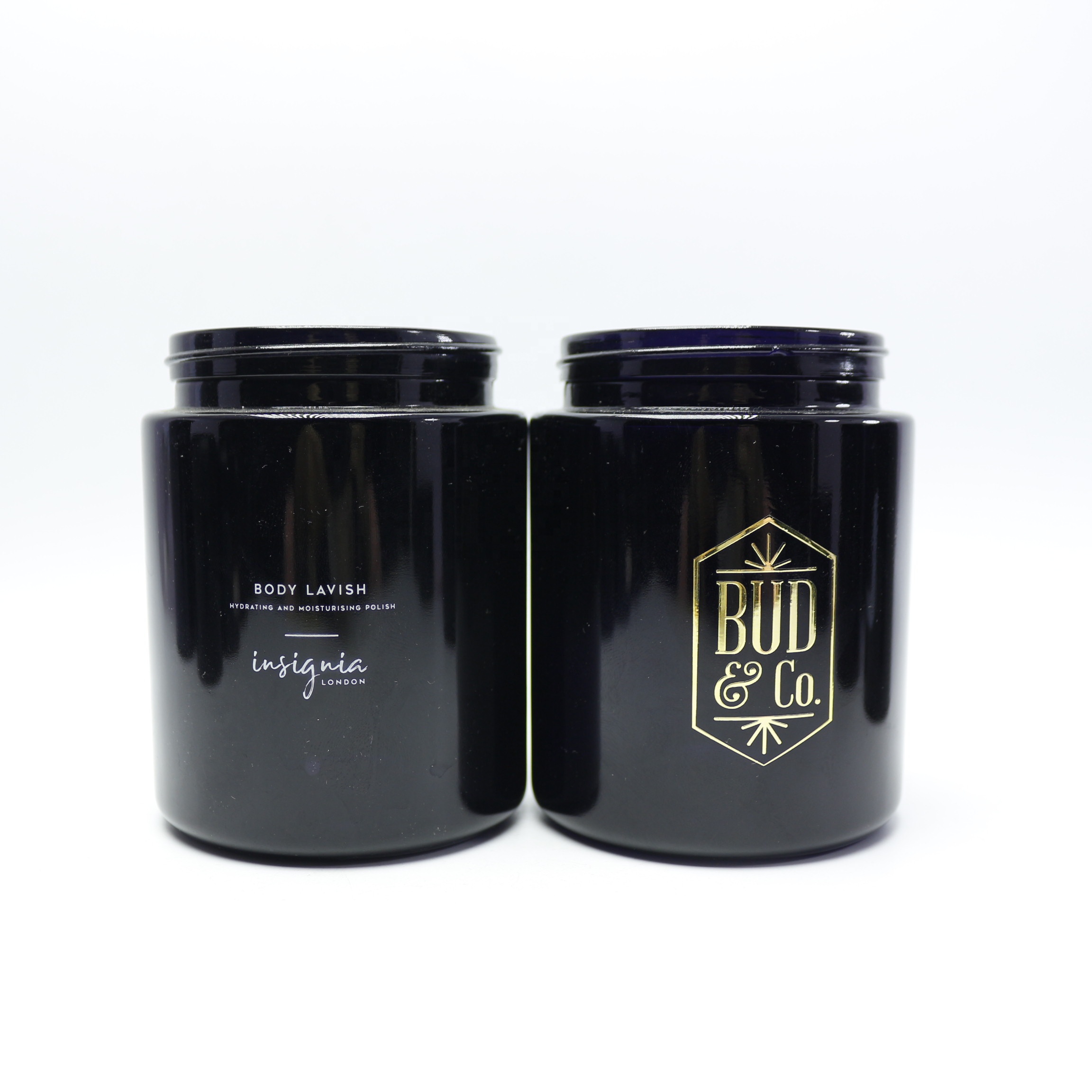 8oz 250ml empty dark high quality violet glass cosmetic cream jar with lid for dry herb storage VJ-35N