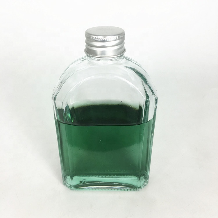 8oz 250ml flat square glass bottle for vodka tequila brandy whisky wine rum