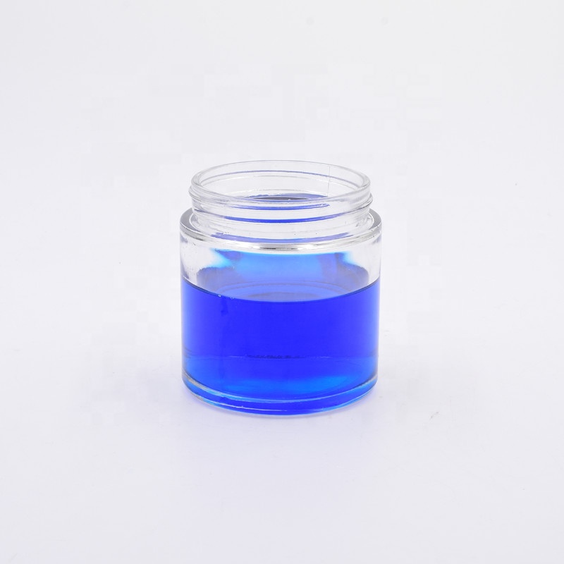 8oz 250ml jars clear round luxury cosmetic packaging kush hemp flower packaging child resistant glass jar with child proof lid