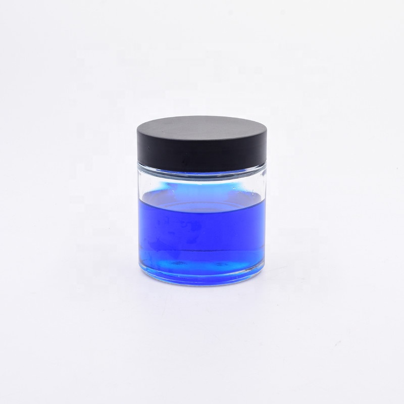 8oz 250ml jars clear round luxury cosmetic packaging kush hemp flower packaging child resistant glass jar with child proof lid