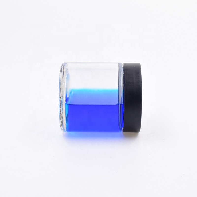 8oz 250ml jars clear round luxury cosmetic packaging kush hemp flower packaging child resistant glass jar with child proof lid