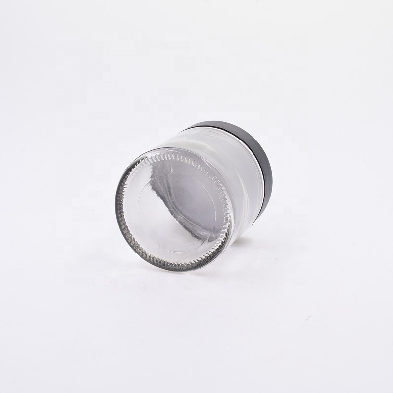 8oz 250ml jars clear round luxury cosmetic packaging kush hemp flower packaging child resistant glass jar with child proof lid