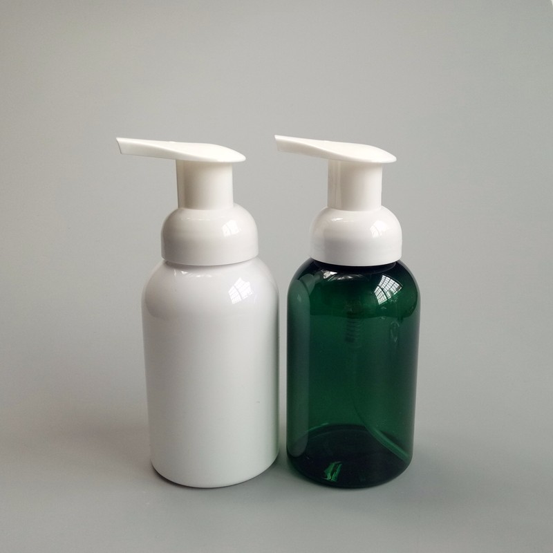 8oz 250ml plastic PET foaming bottle, round shape PET pump bottle