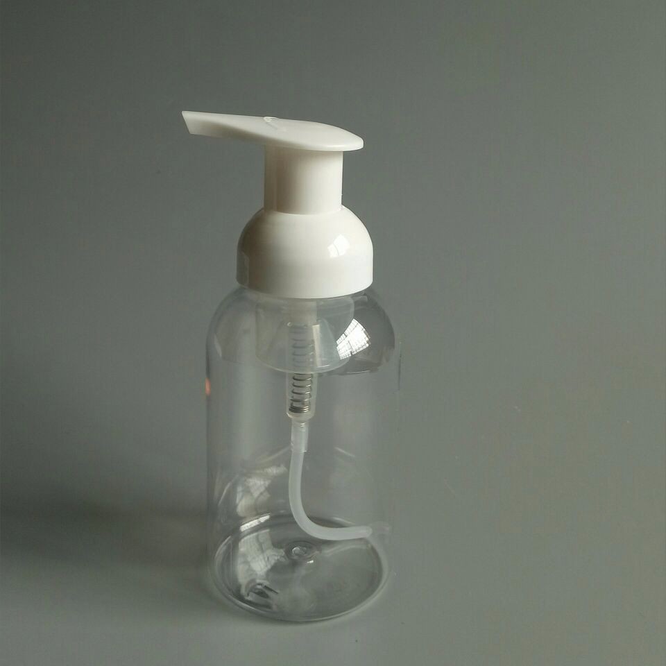 8oz 250ml plastic PET foaming bottle, round shape PET pump bottle