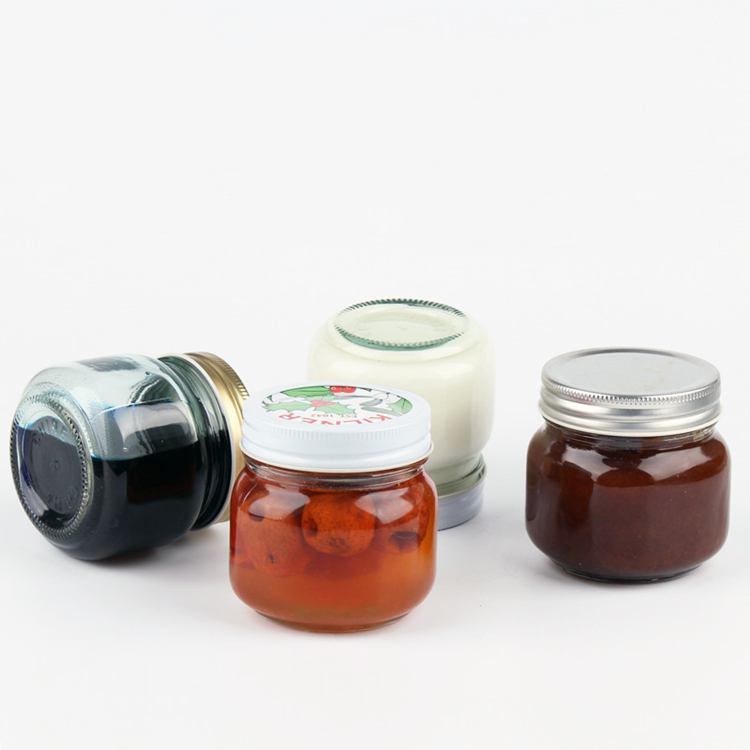 8oz 250ml sealable food preserve glass jar with airtight sliver metal lid