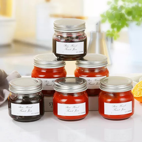 8oz 250ml sealable food preserve glass jar with sliver metal lid
