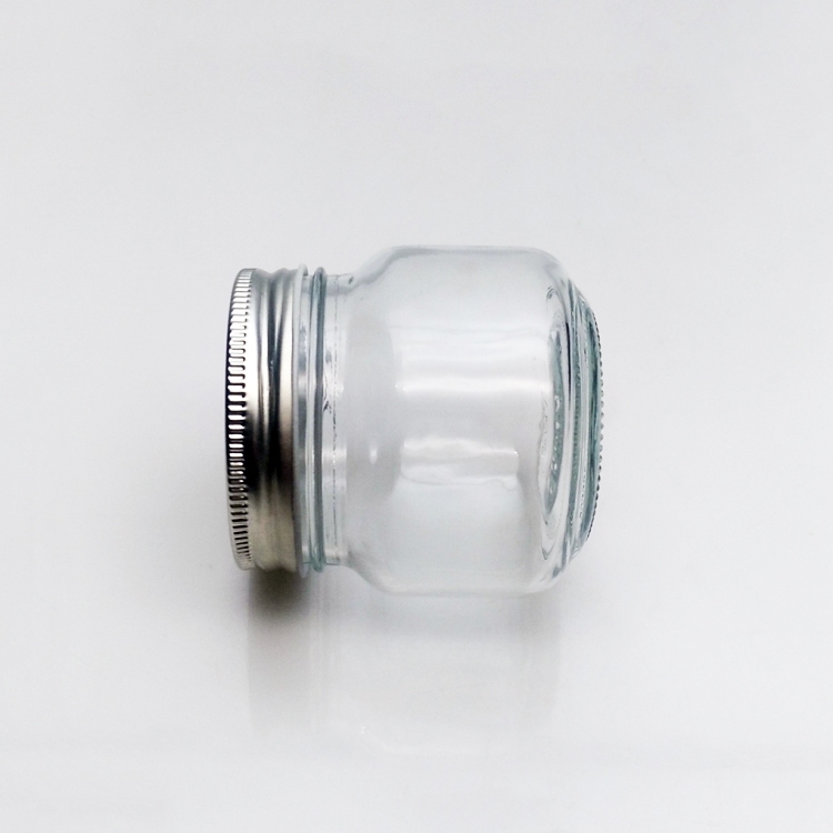 8oz 250ml sealable food preserve glass jar with sliver metal lid