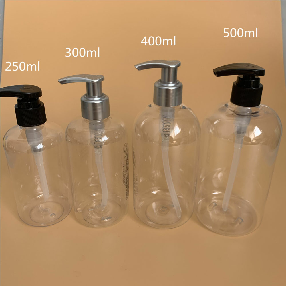 8oz 250ml transparent PET plastic empty bottles for hand sanitizer disinfectant