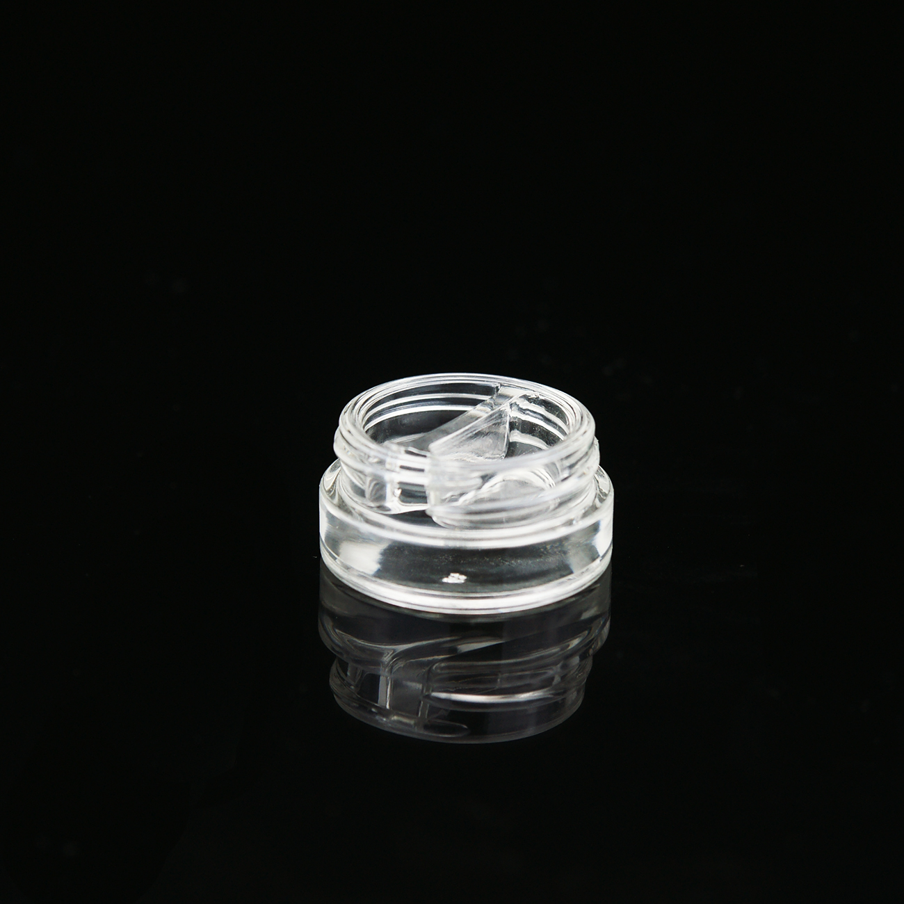 8oz 5g transparent child resistant lid custom glass eyeliner hemp jar with 2 rooms