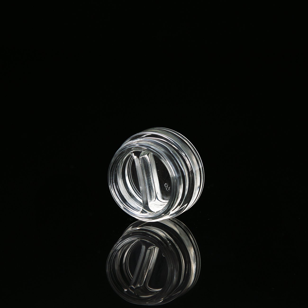 8oz 5g transparent child resistant lid custom glass eyeliner hemp jar with 2 rooms