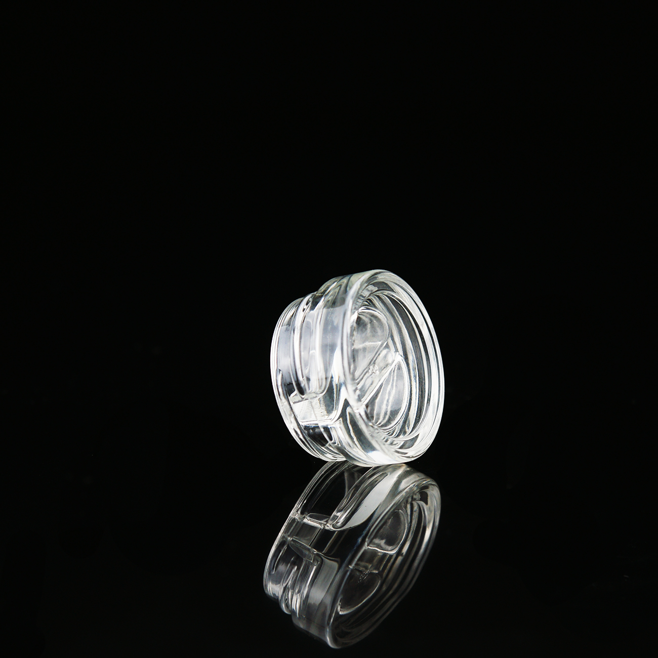 8oz 5g transparent child resistant lid custom glass eyeliner hemp jar with 2 rooms