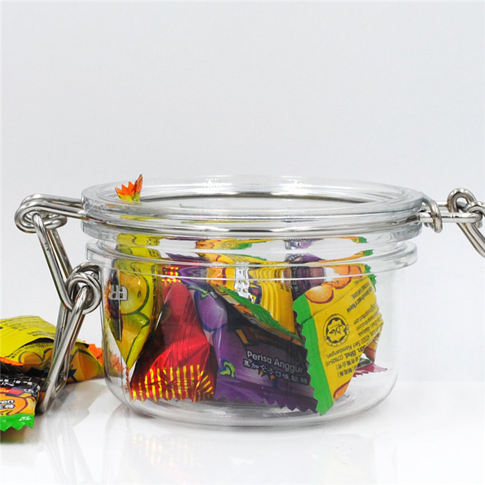 8oz 8 ounces pyramid plastic airtight pot pet kilner jar with pe inner cap and spoon for body butter cosmetic cream