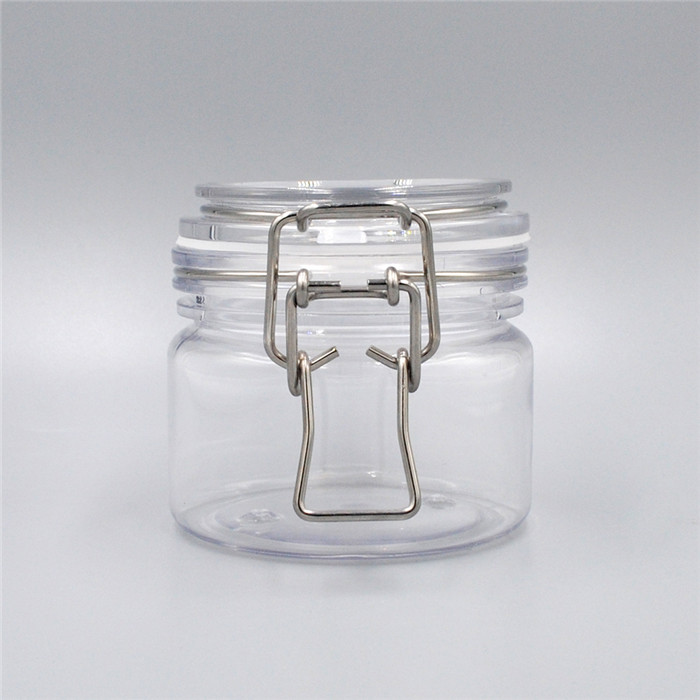 8oz 8 ounces pyramid plastic airtight pot pet kilner jar with pe inner cap and spoon for body butter cosmetic cream