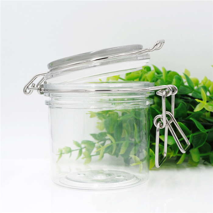 8oz 8 ounces pyramid plastic airtight pot pet kilner jar with pe inner cap and spoon for body butter cosmetic cream