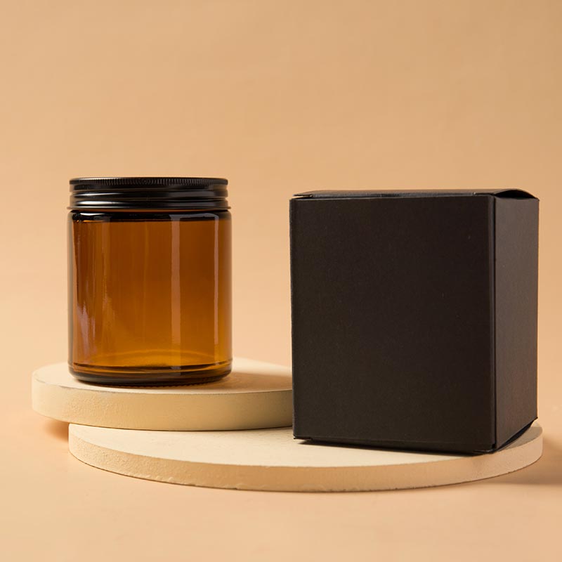 8oz 9oz Straight Sided Amber Clear Glass Jars for Cosmetic and Candles//