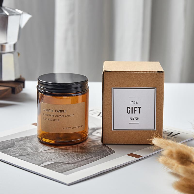 8oz / 9oz Straight Sided Amber Glass Jars In Bulk for Cosmetic and Candles