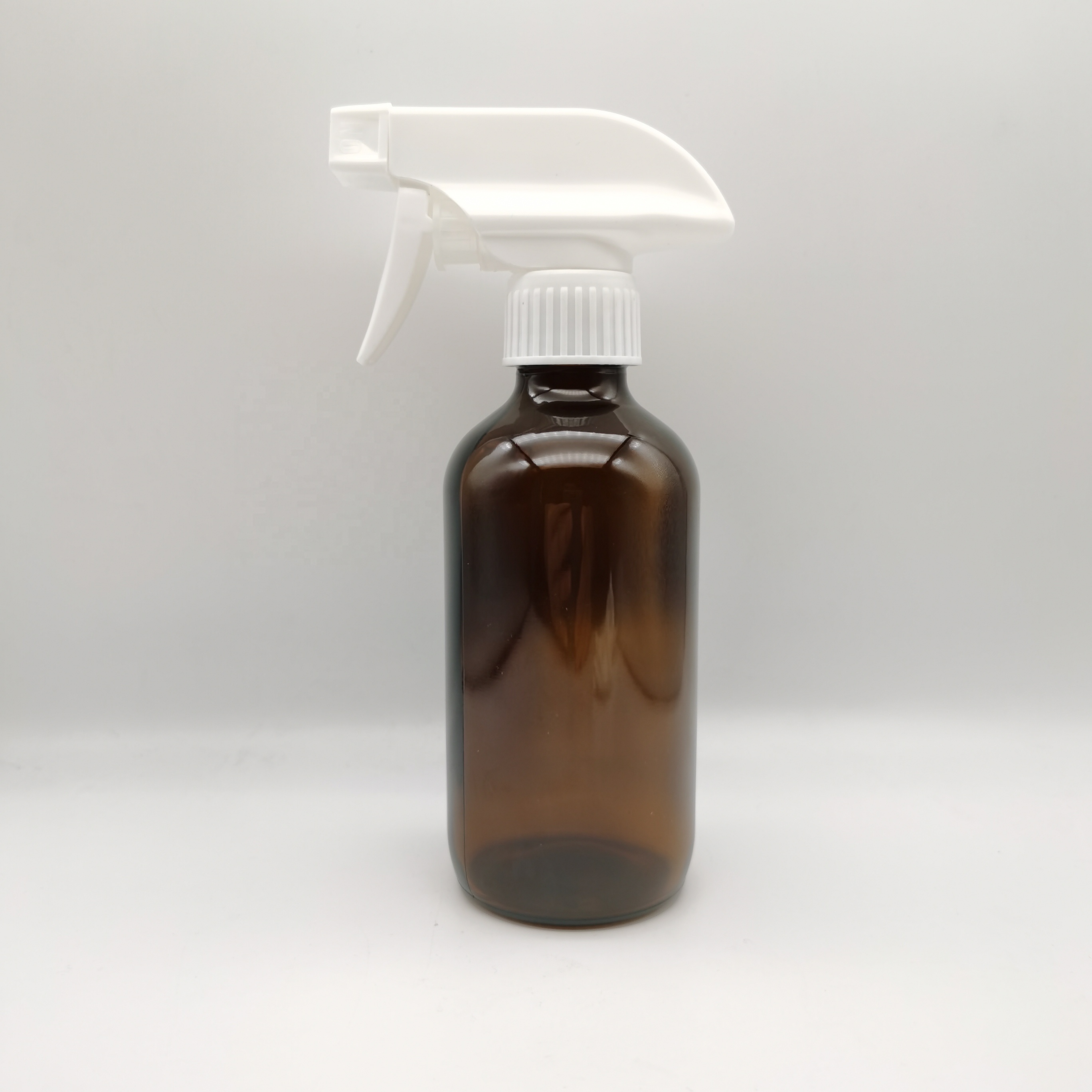 8oz Amber Brown Pharmaceutical Boston Round Trigger Spray Glass Bottles