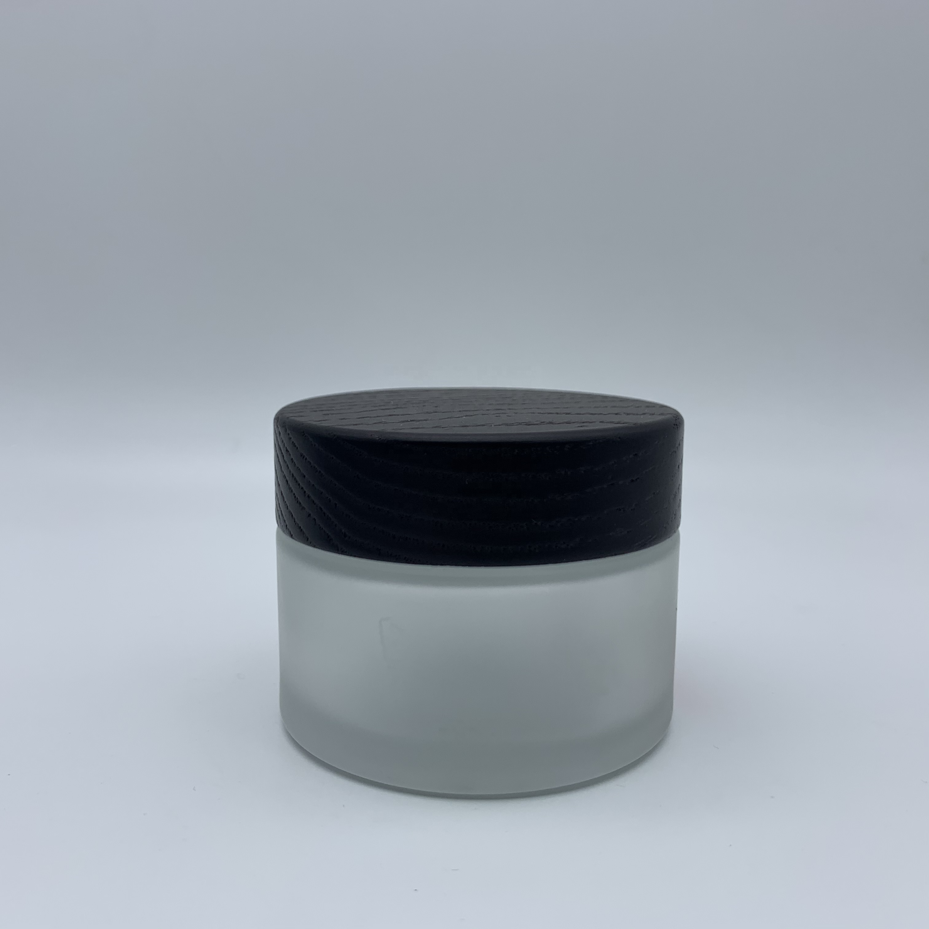 8oz Clear Frosted Glass Jar For Lotion With Bamboo Lid