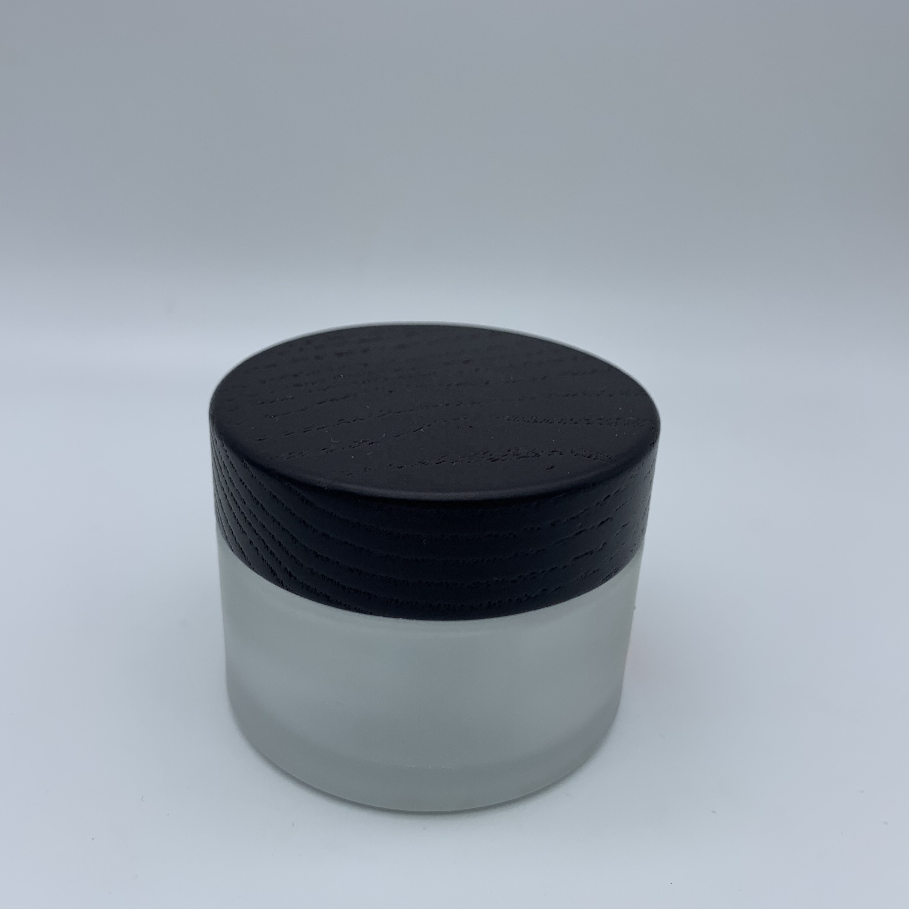 8oz Clear Frosted Glass Jar For Lotion With Bamboo Lid
