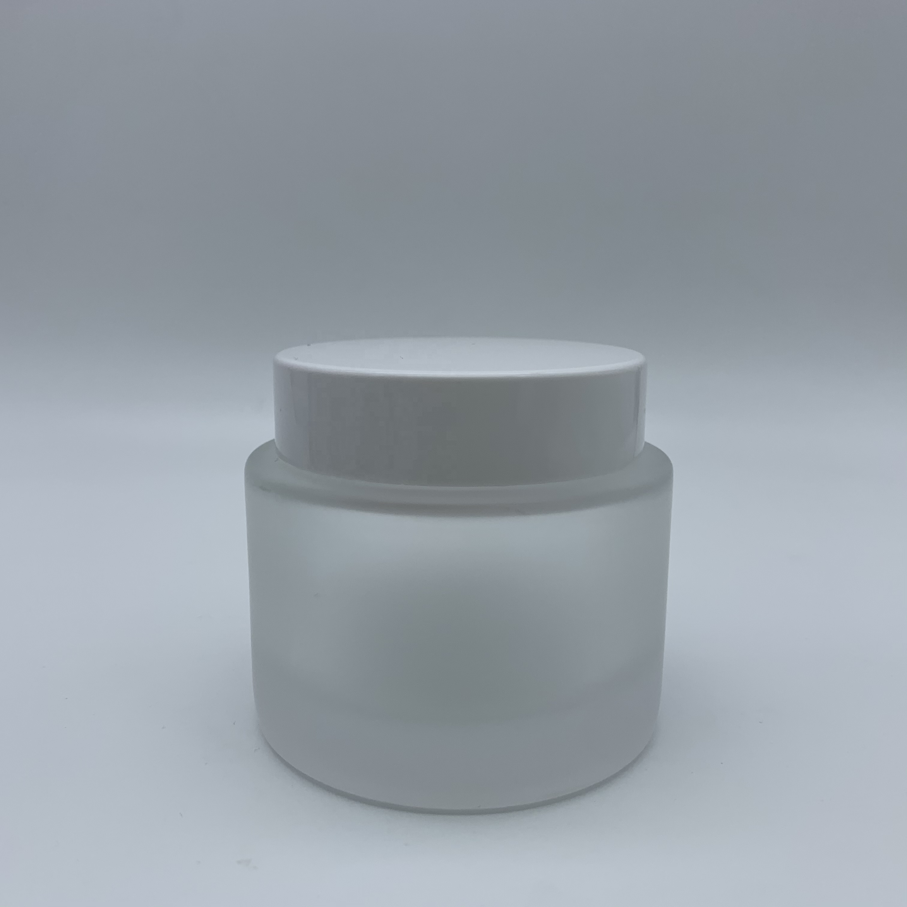 8oz Clear Frosted Glass Jar For Lotion With Bamboo Lid