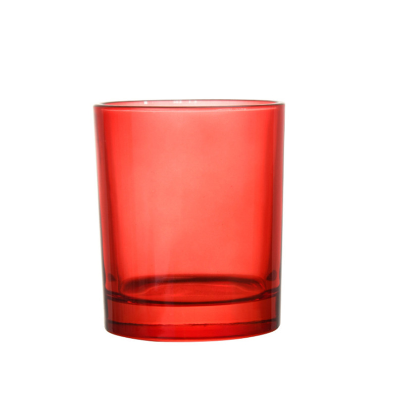 8oz Custom empty colored Cylinder Glass Candle Holder Glass Candle Jar
