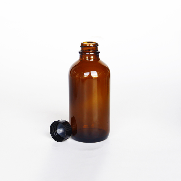 8oz Glass Bottle Amber 250ML Glass Round Bottle With Poly Seal Cone Cap For Kombucha Beverage