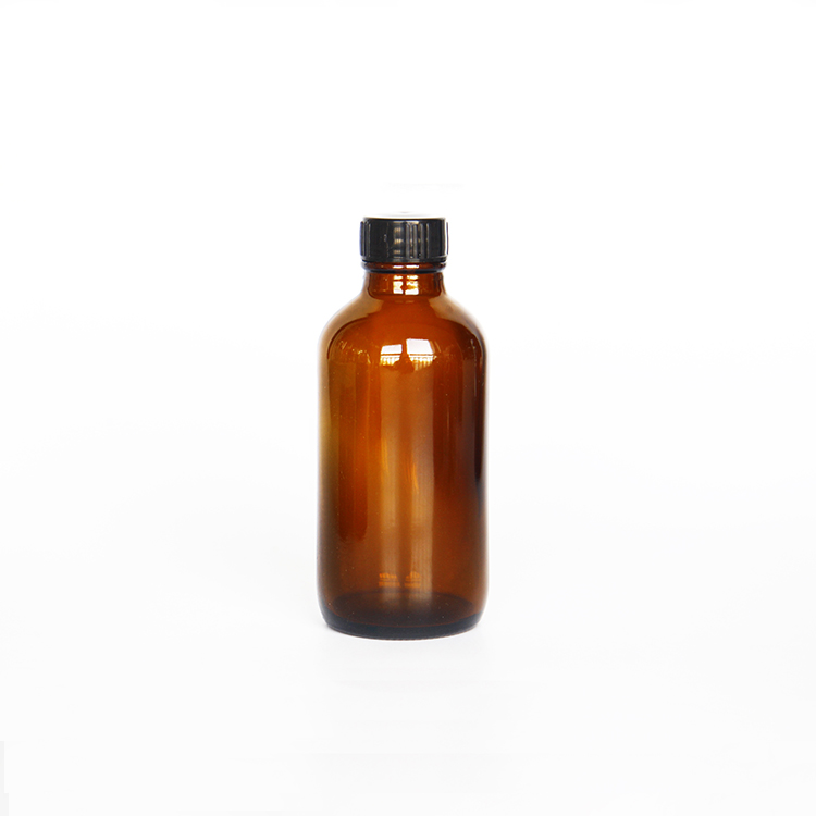 8oz Glass Bottle Amber 250ML Glass Round Bottle With Poly Seal Cone Cap For Kombucha Beverage