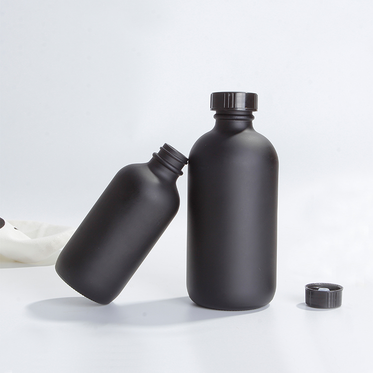 8oz Glass Bottle Amber 250ML Glass Round Bottle With Poly Seal Cone Cap For Kombucha Beverage