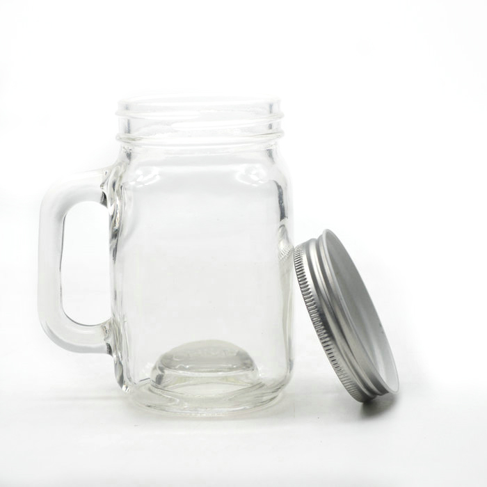 8oz Mason Jars With Handle Lids with Chalkboard Labels and Tin Lids