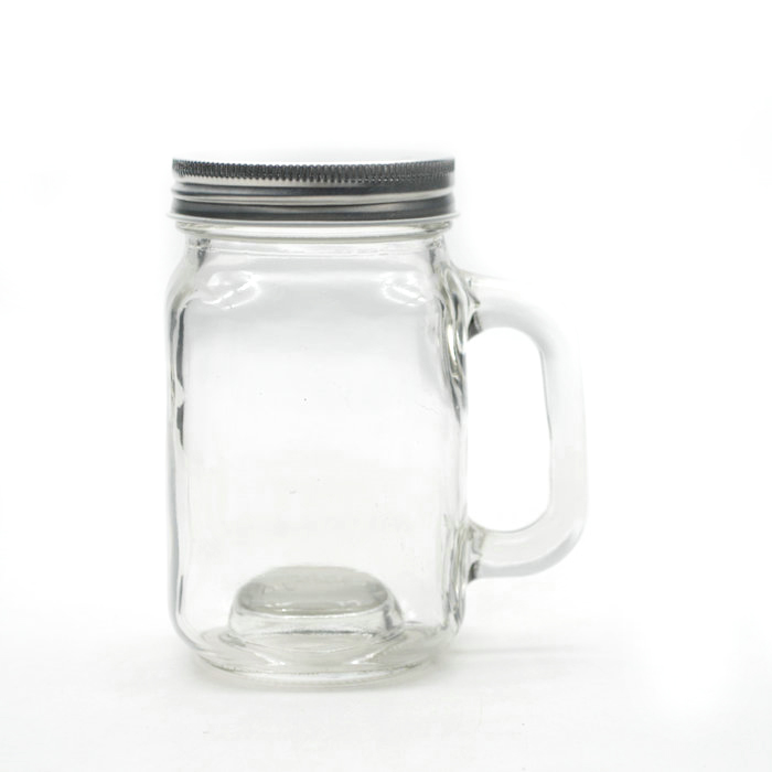 8oz Mason Jars With Handle Lids with Chalkboard Labels and Tin Lids