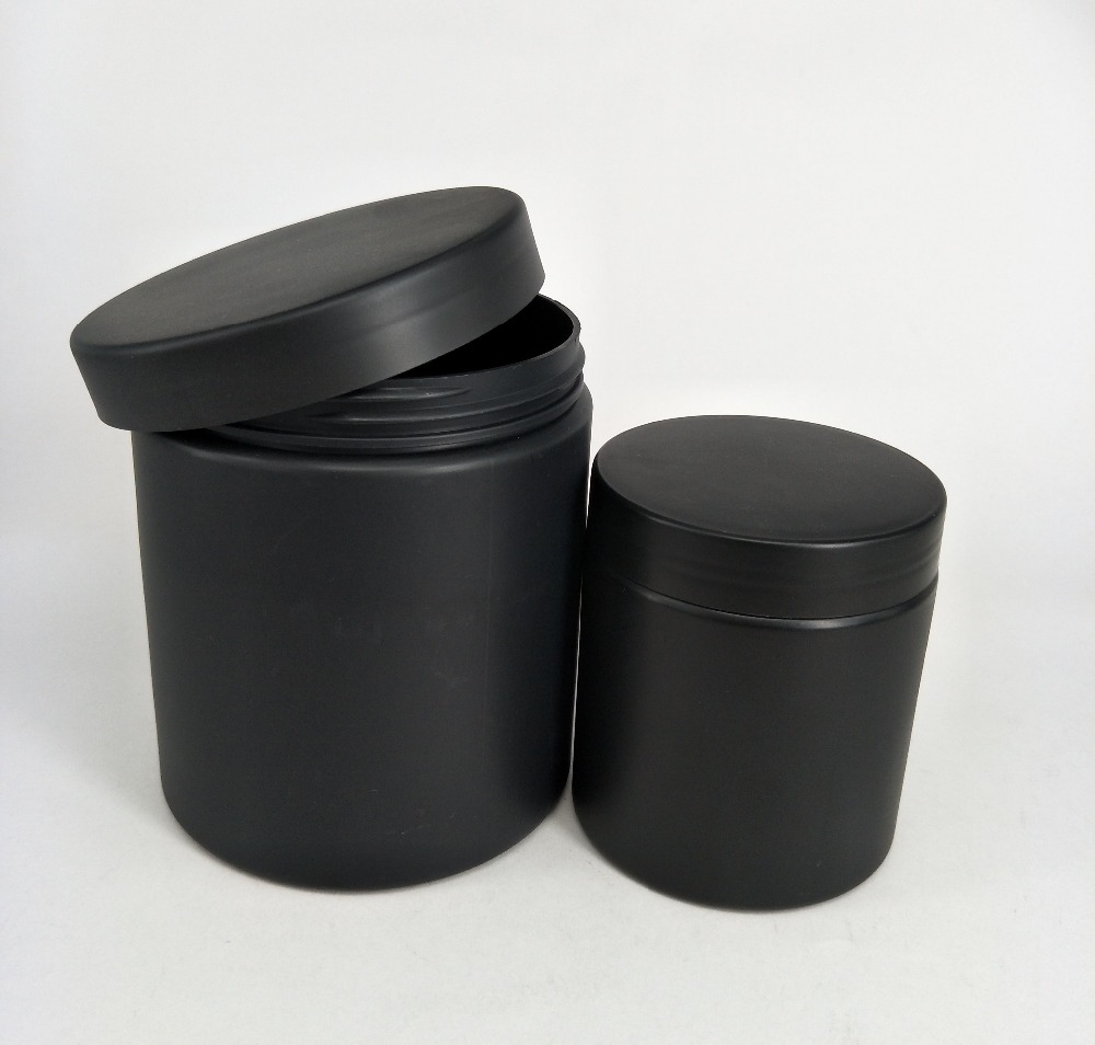 8oz PET Ultra violet light weight matte black soft touch jar