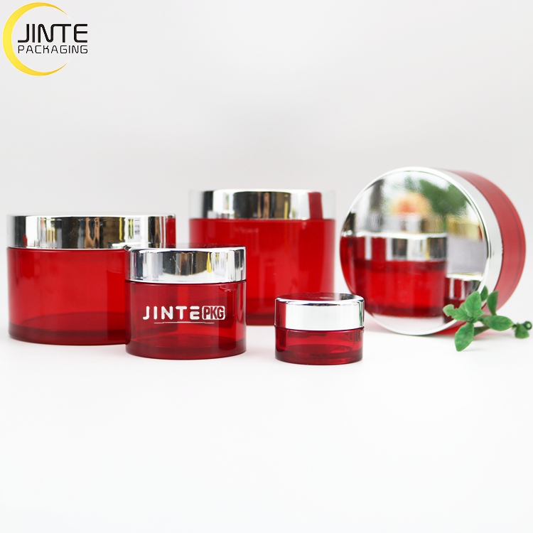 8oz PETG Jar Empty Round Packaging Cosmetic Jar Thick Wall Frosted Jars With Shiny Silver Lid