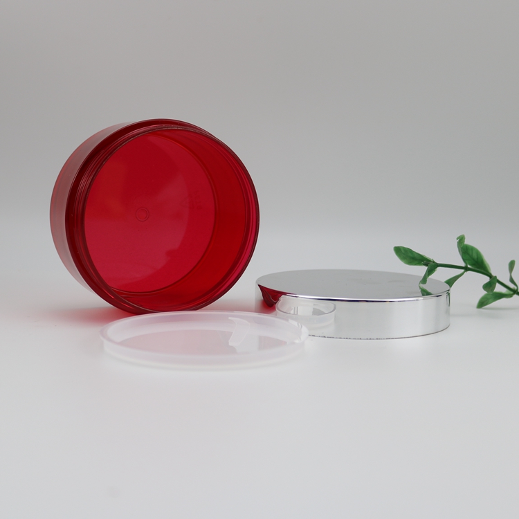 8oz PETG Jar Empty Round Packaging Cosmetic Jar Thick Wall Frosted Jars With Shiny Silver Lid