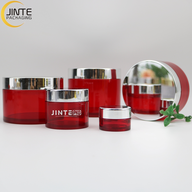8oz PETG Jar Empty Round Packaging Cosmetic Jar Thick Wall Frosted Jars With Shiny Silver Lid
