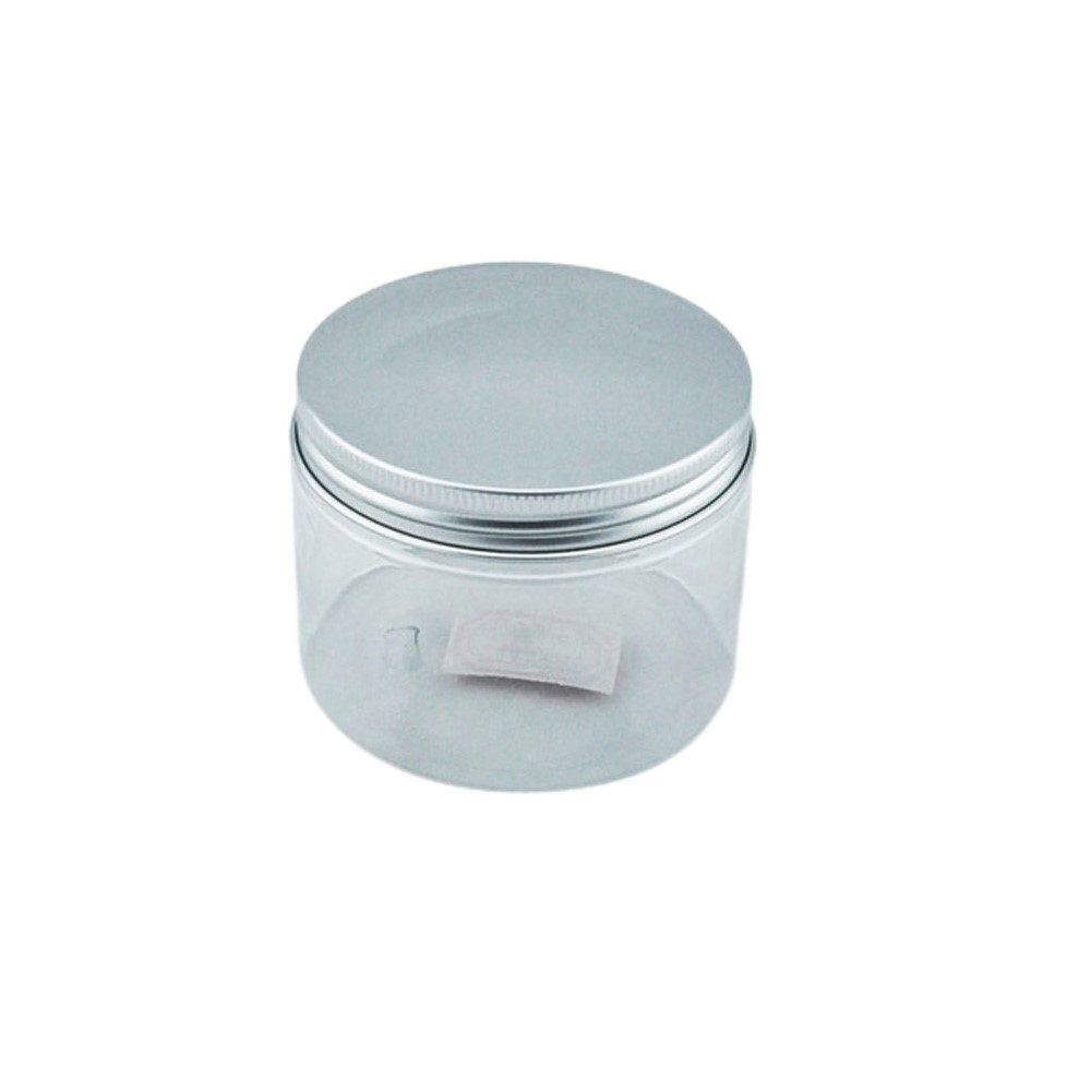 8oz Plastic PET Clear Jar with Aluminum Lid
