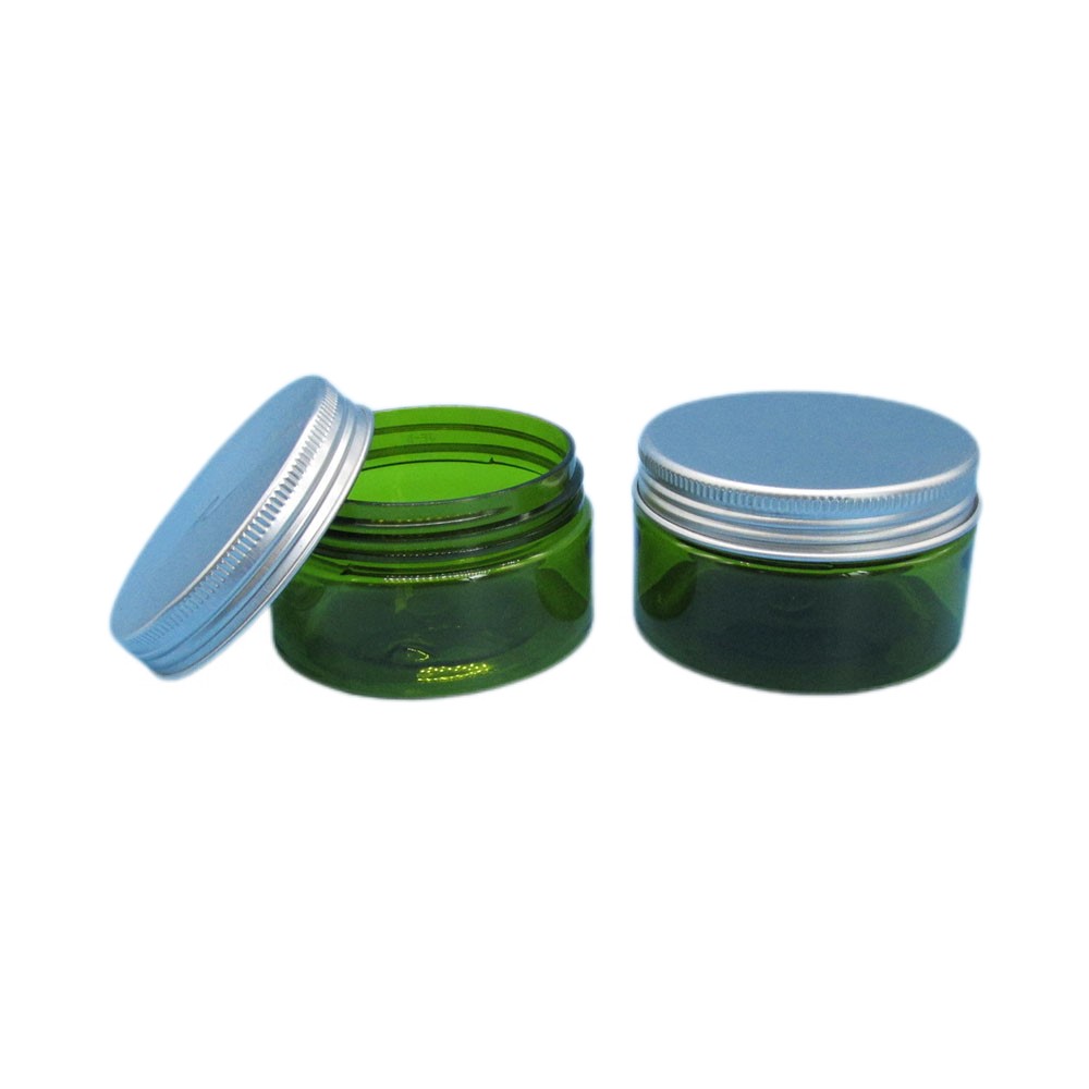 8oz Plastic PET Clear Jar with Aluminum Lid