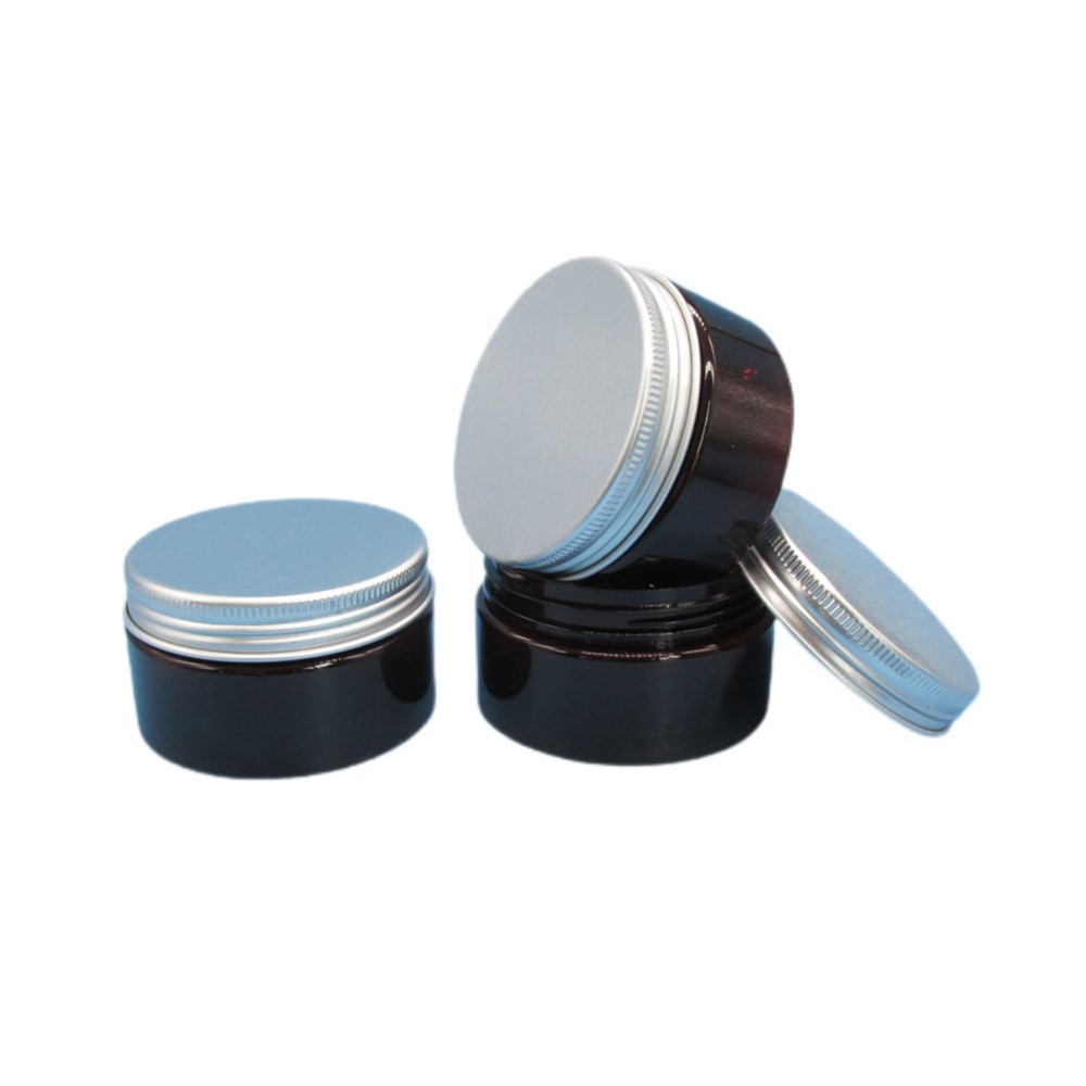 8oz Plastic PET Clear Jar with Aluminum Lid