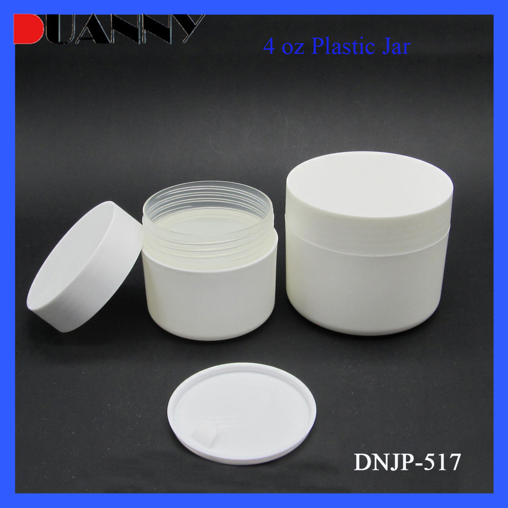 8oz Round White Plastic Cosmetic Cream Jar Container for Skin Care