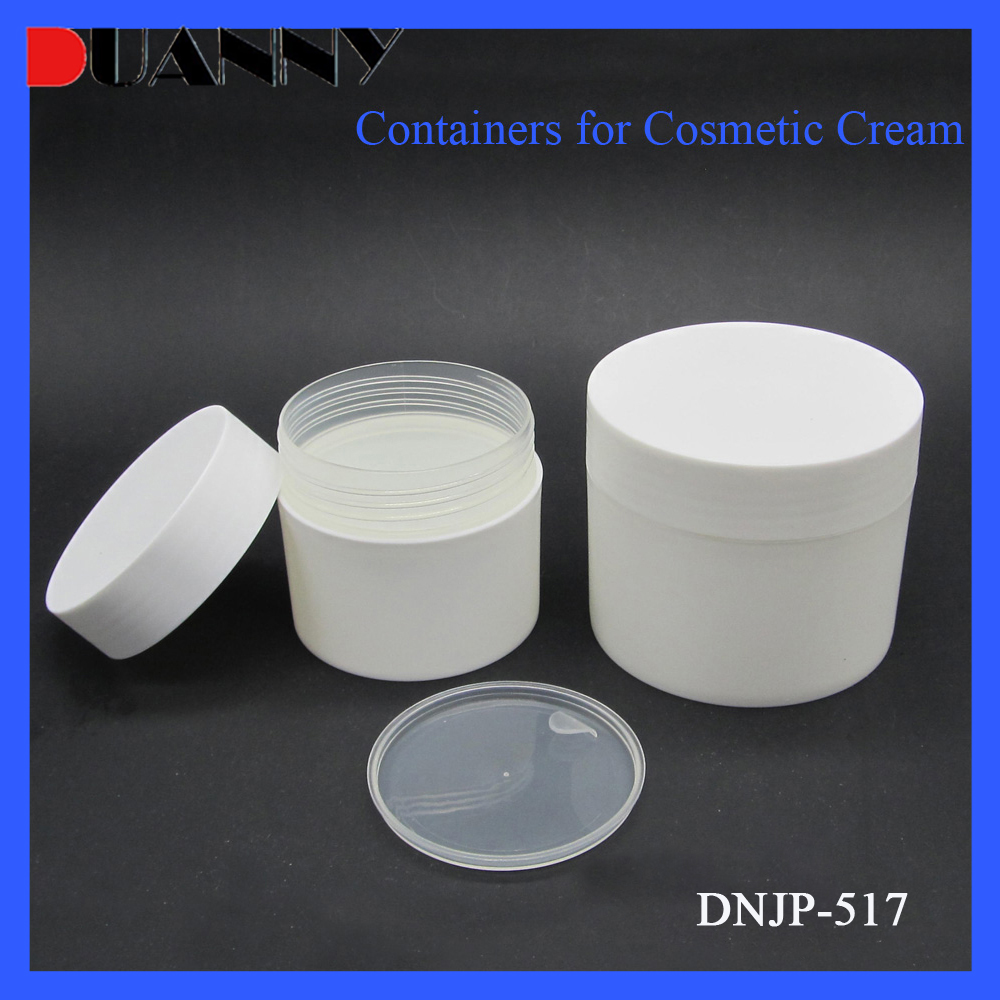8oz Round White Plastic Cosmetic Cream Jar Container for Skin Care
