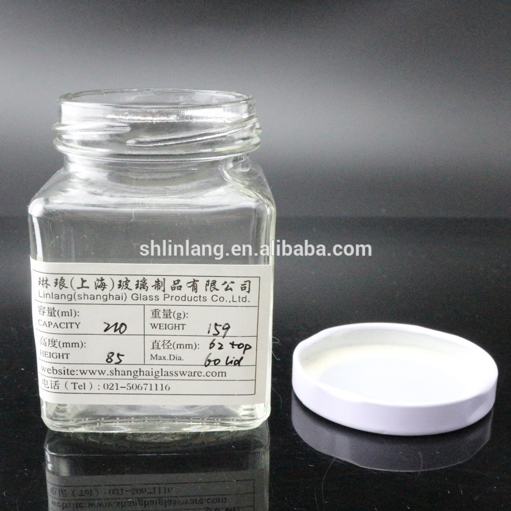 8oz Square Jar 200ml with Gold Lids glass jar with lid 200 ml